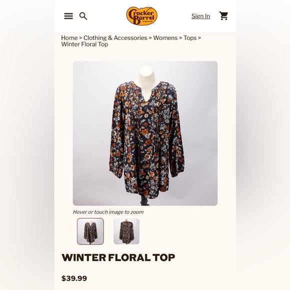 NWT 𝘾𝙧𝙖𝙘𝙠𝙚𝙧 𝘽𝙖𝙧𝙧𝙚𝙡 Floral Top Size Large - Picture 16 of 16